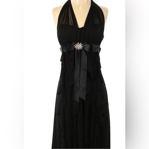 Betsy & Adam Dresses Nwt Betsy Adam Black Halter Aline Dress Size